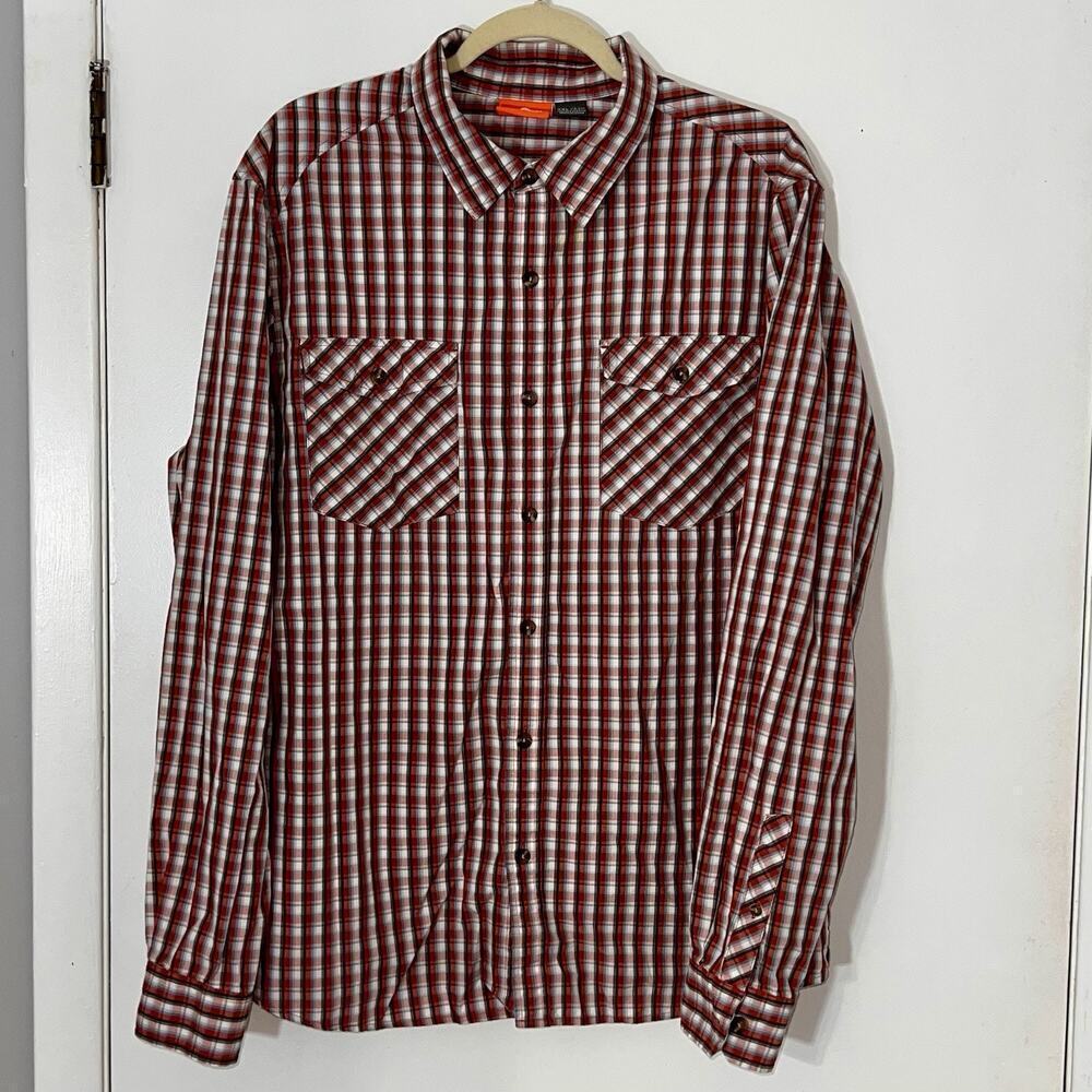 Men's Merrell Button-Up Orange Regular XXL 100% Cotton